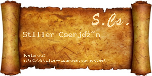 Stiller Cserjén névjegykártya